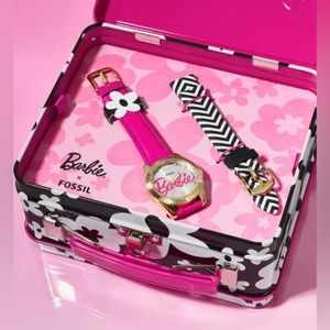 Barbie™ × Fossil Special Edition Pink Leather Watch Box Set